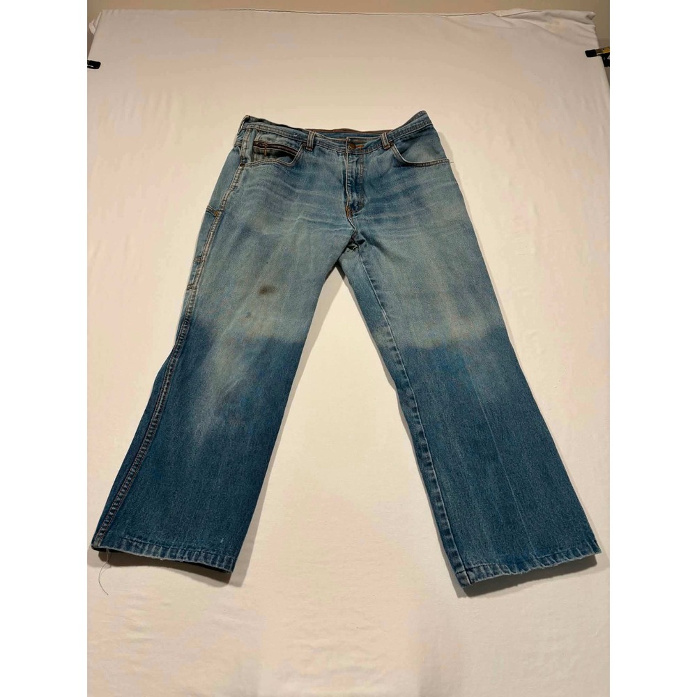 Vintage Lucky Star Carpenter Jeans Mens 36x32 Light Wash Denim Workwear